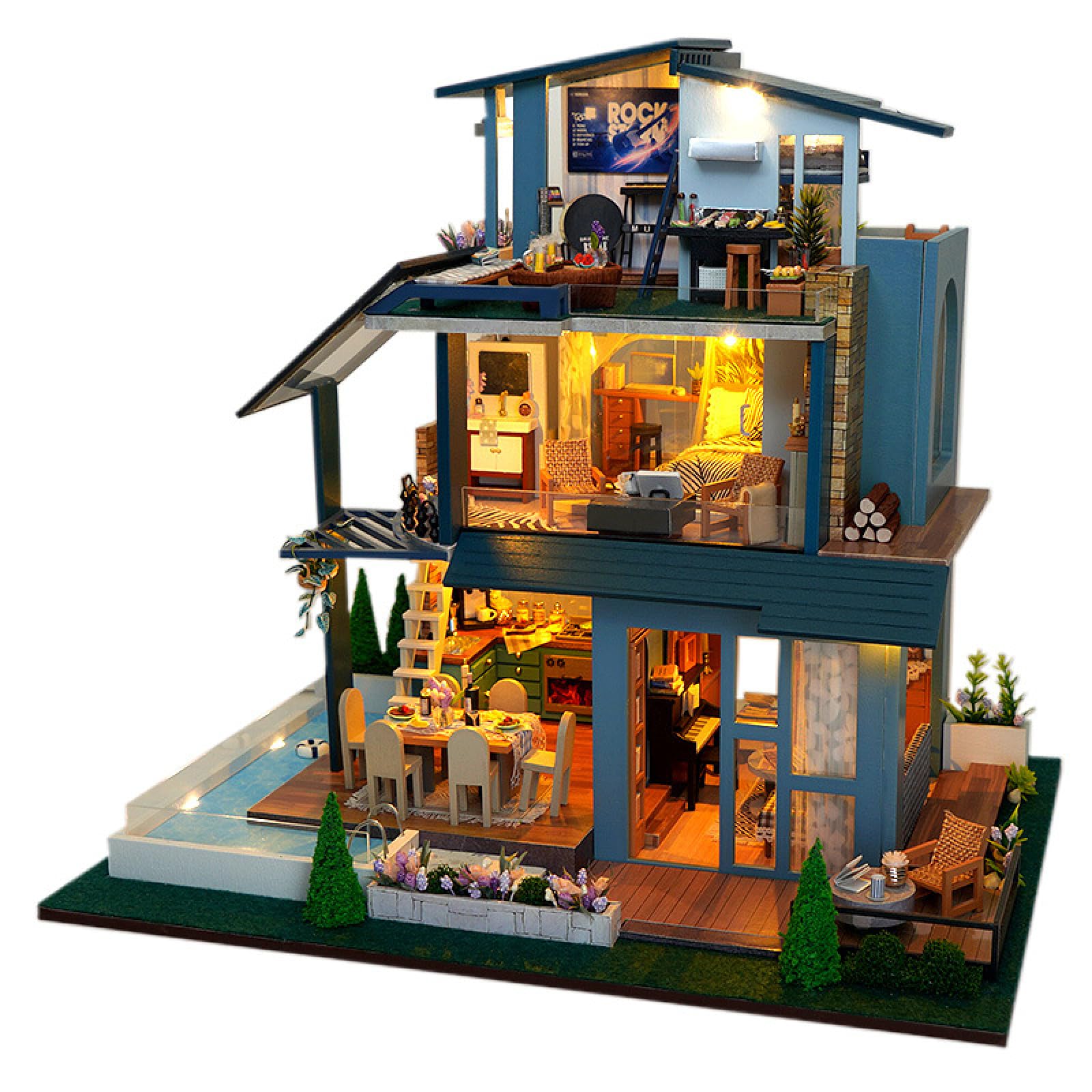 Yedaoiu Medieval Castle DIY Wooden Model Kit - Large 3D Wooden Castle Building Set for Display & Collection