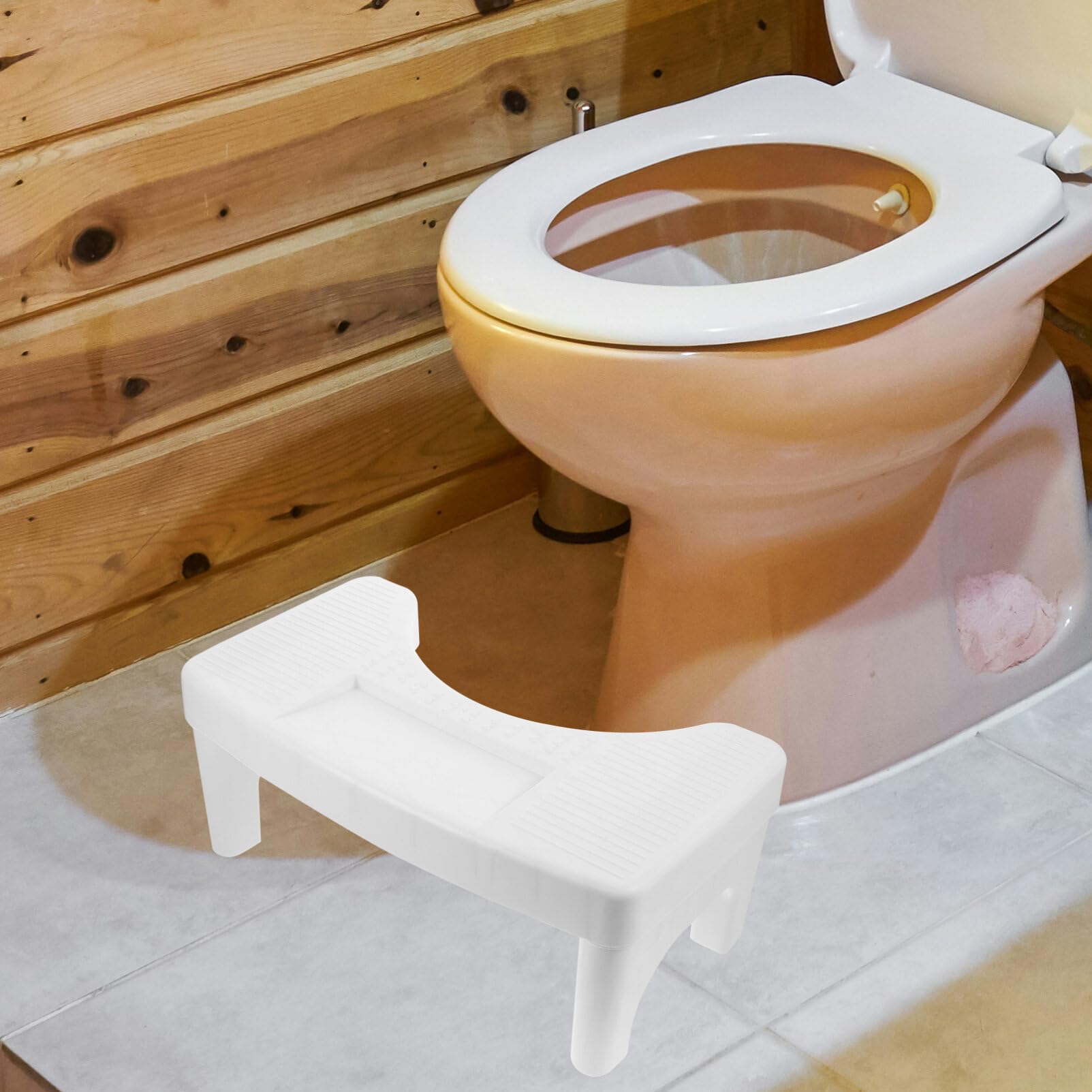 Healvian Sgabellino per Wc in Sgabello da Bagno per Adulti Poggiapiedi Antiscivolo Design Minimalista Facile da Pulire e Robusto