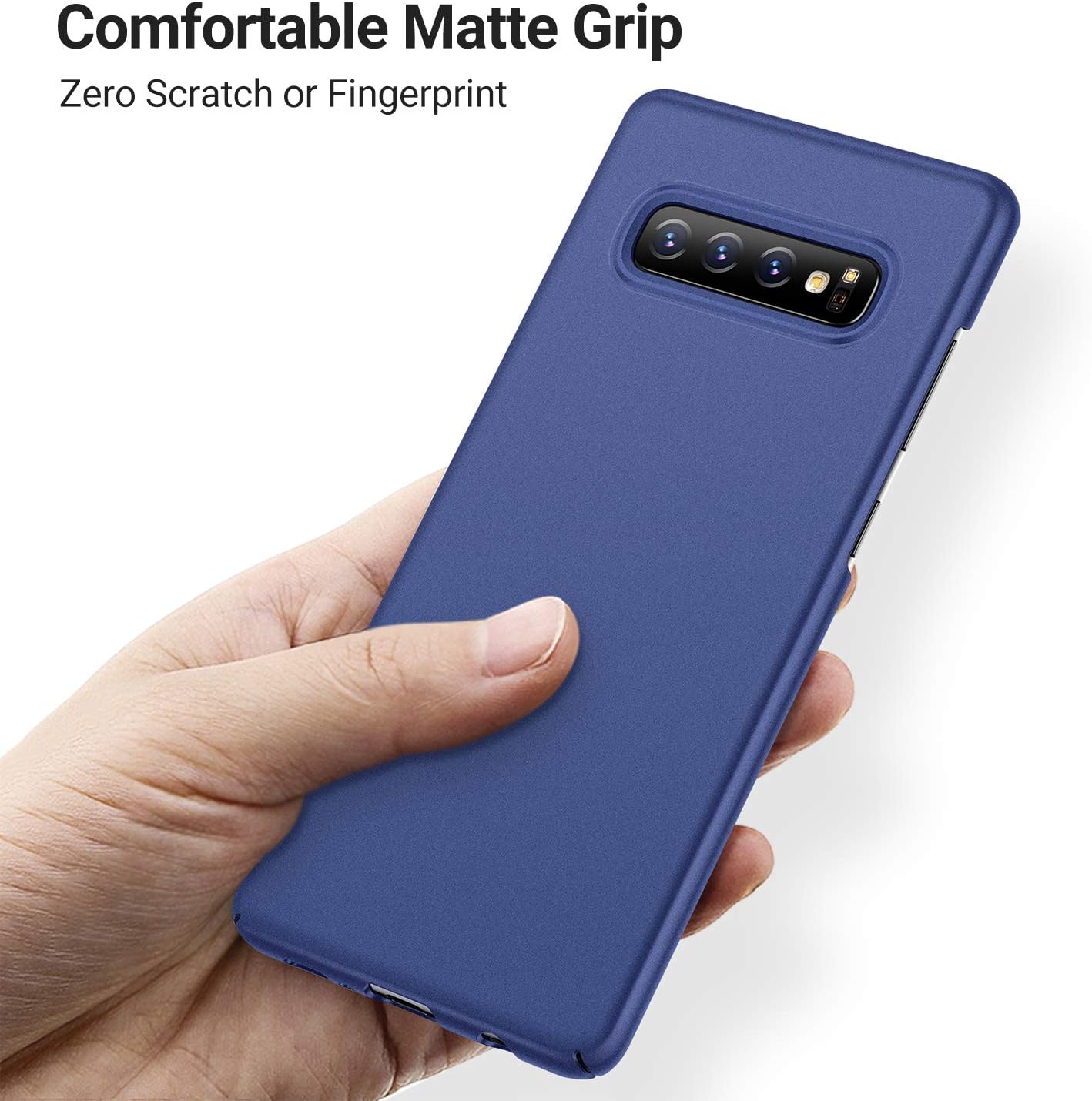 Bеѕt Cуbеr Mоndау 🔥 TORRAS Slim Fit Galaxy S10 Plus Case, Hard Plastic Ultra Thin Phone Cover Case with Matte Finish Grip Compatible with Samsung Galaxy S10 Plus, Navy Blue