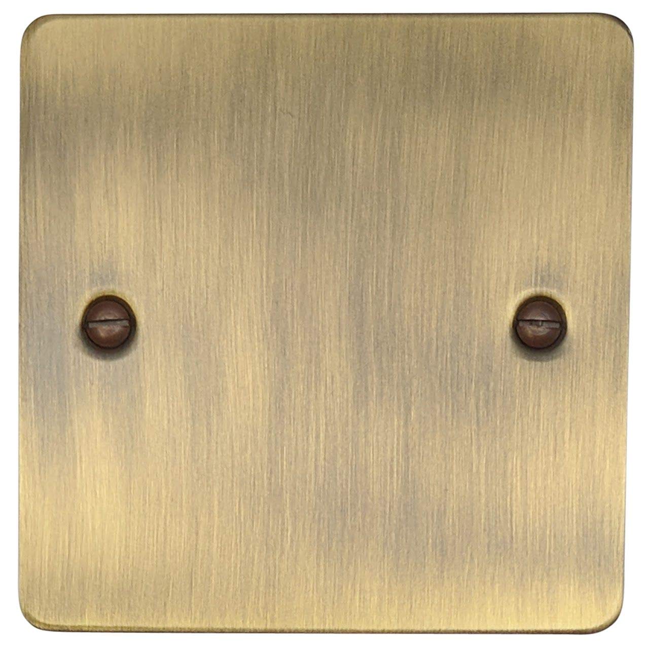 G&H Brassware Bronze G&H Fab31 Flat Plate Antique 1 Gang Single Blank Plate