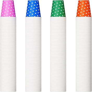 500 Pack 5oz Paper Cups, Multicolor Paper Disposable Cups, Small Mouthwash Cups, Cold Beverage Drinking Cup for Party,Travel and Event Stars