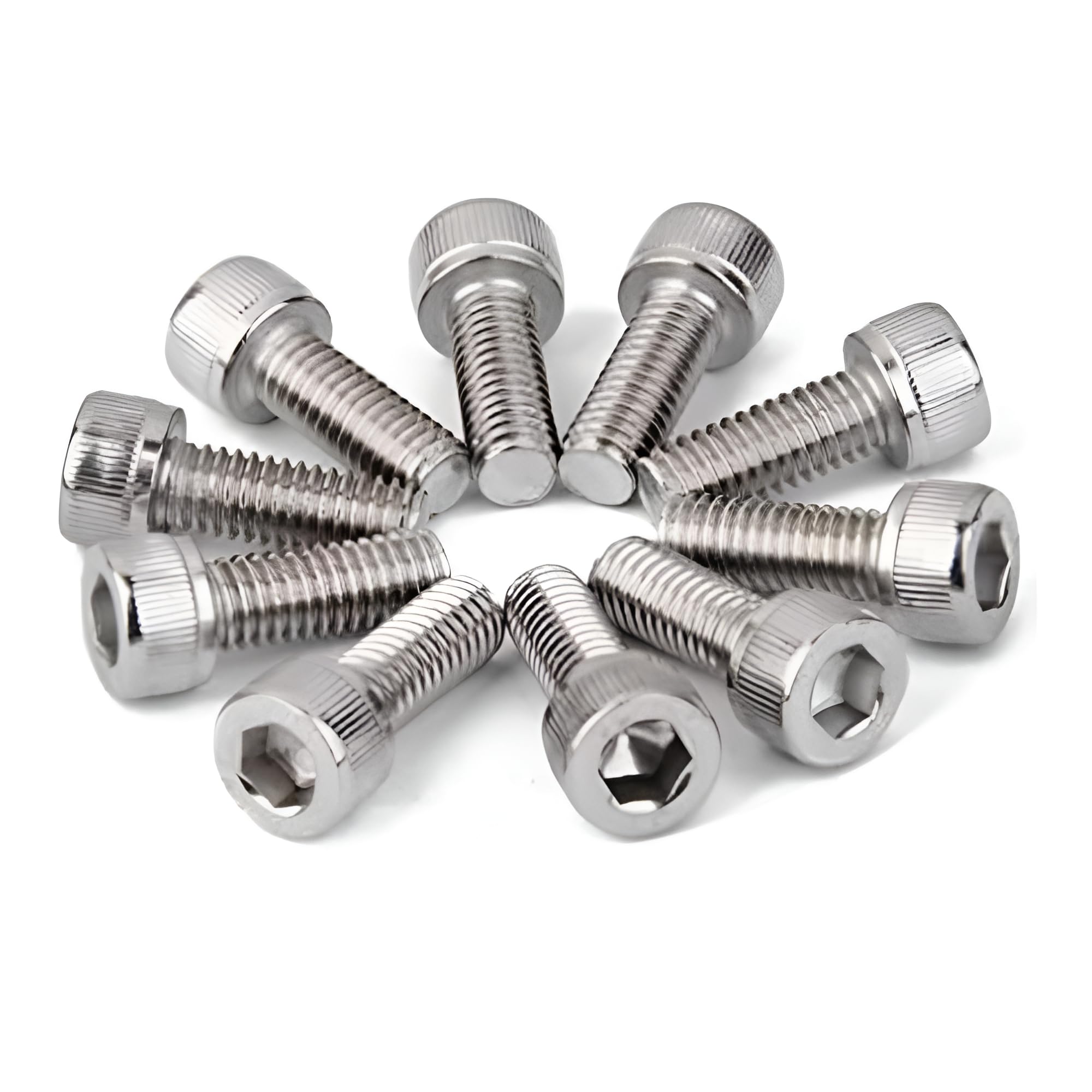 BMOSESE® Stainless Steel M2x8mm Allen Bolt Screws with Nuts & Washers | Rustproof 304 Grade | Full Thread | Hex Socket Cap Head | Free Allen Key| (10PCS SET) - Image 2 thumbnail