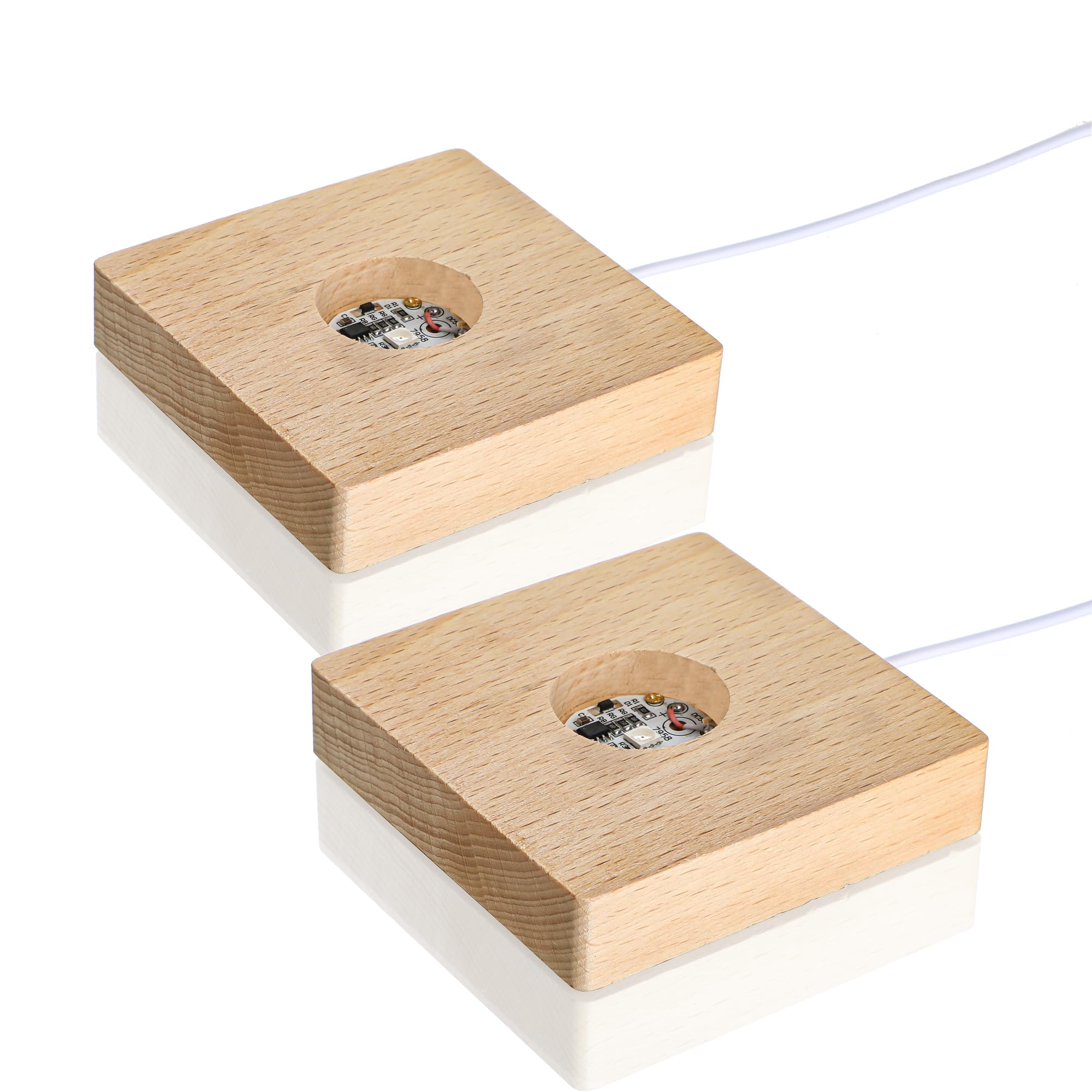 ZEERSHEE Base Luminosa LED Quadrata 6,6 Cm Multicolore Per Cristalli E Diamanti