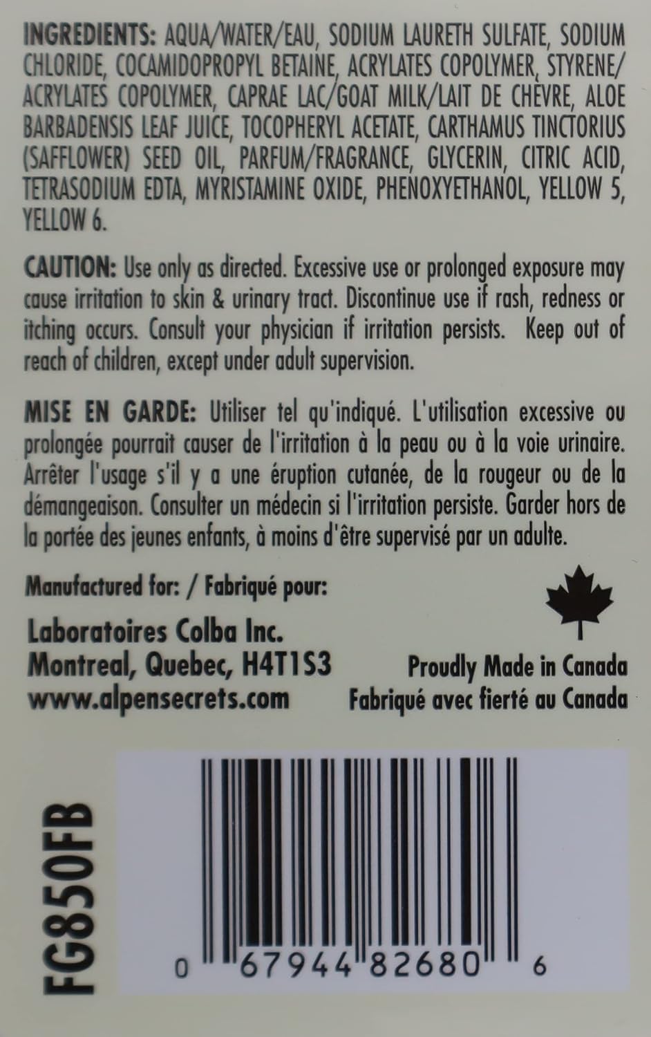 Alpen Secrets Goat Milk Foaming Milk Bath 28.7 oz Bottles ( Pack of 2) (FG850FB)