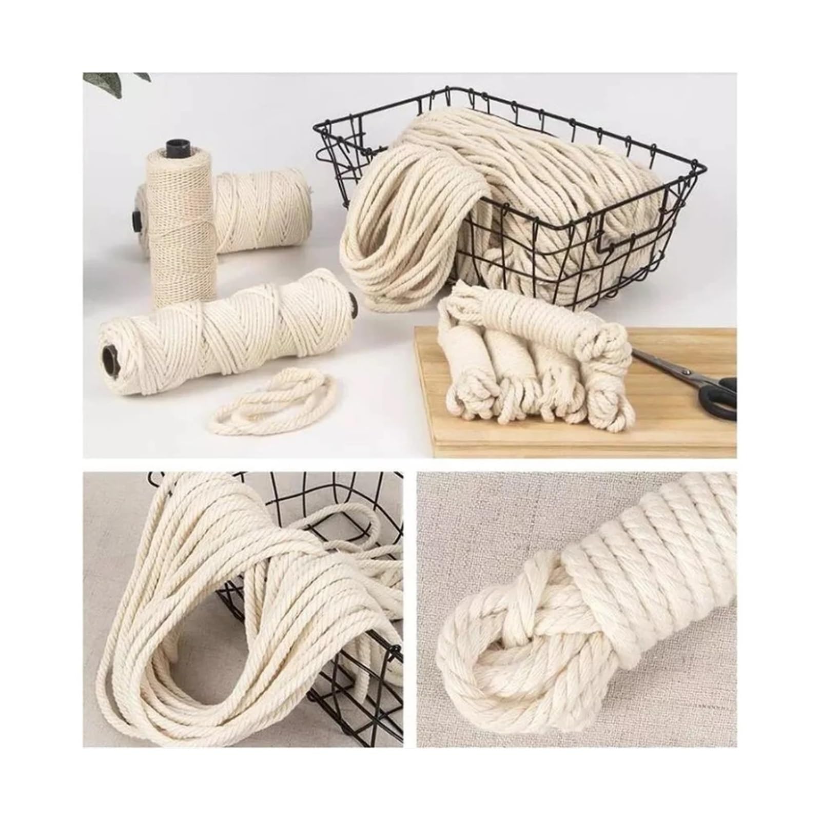 1 szt. Sznurek bawełniany 1-10 mm do makramy DIY