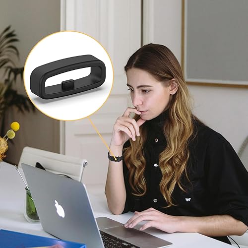 Miniatura 7 de Paquete de 6 anillos de sujeción compatibles con Fitbit Versa 4Versa 3Versa 2VersaSenseSense 2Versa LiteVersa SE, banda de silicona para conectores