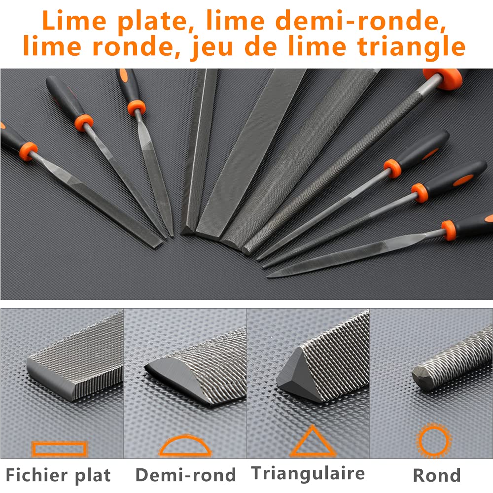10 pcs Limes Et Râpes Jeu De Limes Polyvalentes En Acier à Haute,Teneur En CarbonerâPe à Bois Set Pour Menuiserie/Sculpture/Travaux Manuels/Travail Du Bois/Atelier