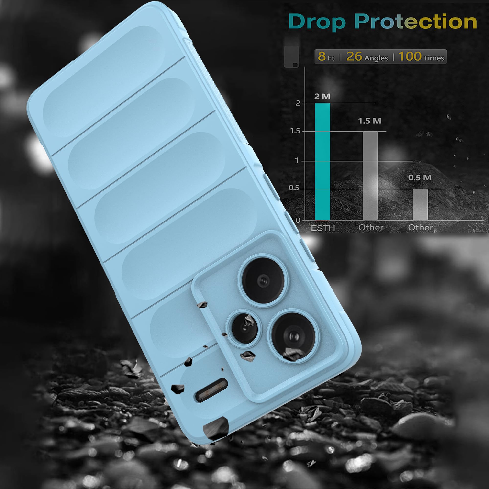 Funda De Silicona Líquida ESTH Para Xiaomi Redmi Note 13 Pro Plus - Protección Antigérmenes, Grado Militar, Color Negro