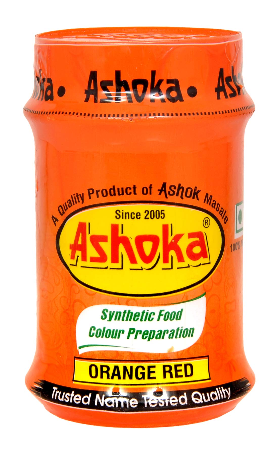 Ashoka Foods - Orange Red Food Colour - Natural Extracts for Colouring Food and Beverages - Food Colour for Preparation of Cakes, Cookies, Ice Creams and other Desserts - 80 Gram Each (Pack of 8)