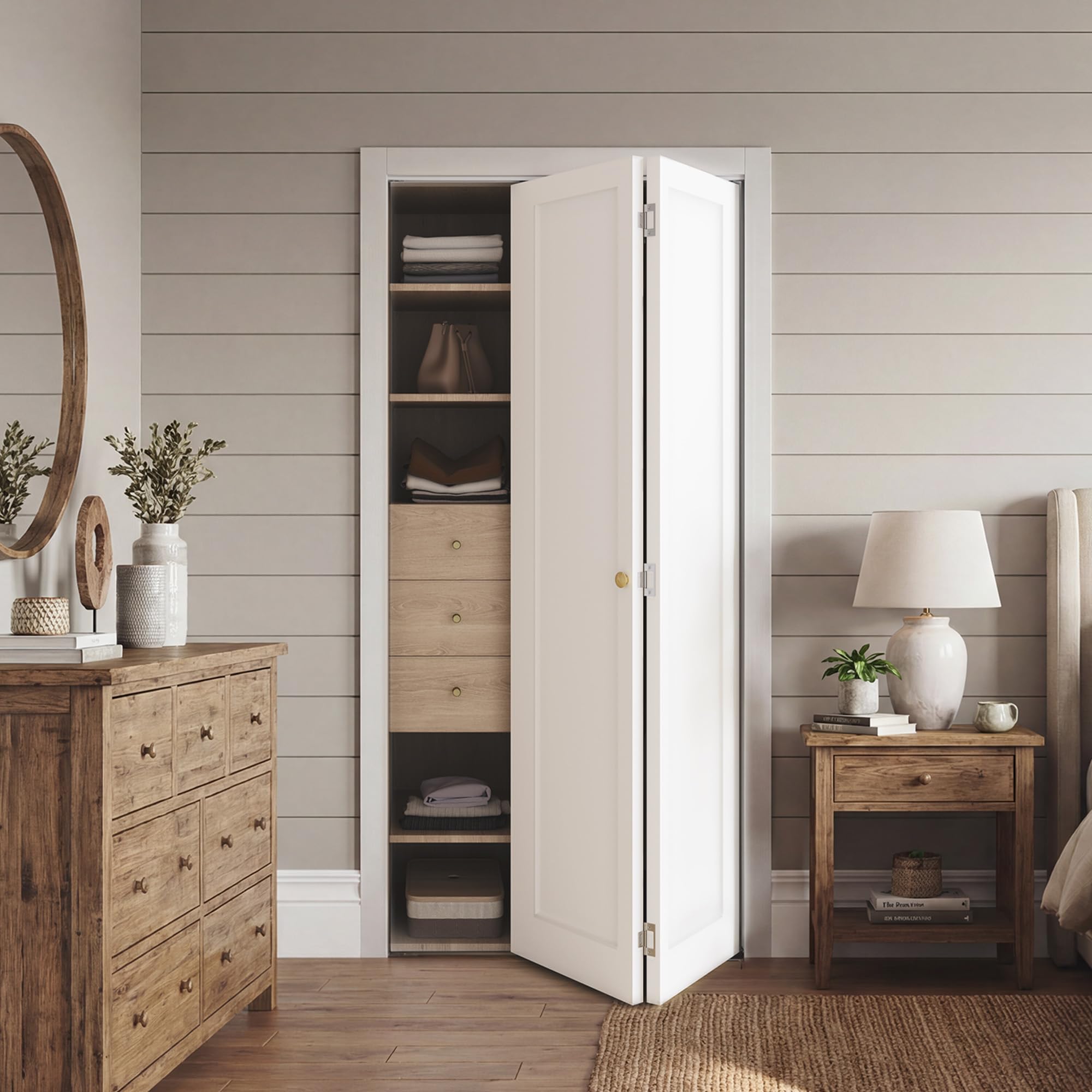 Bifold Closet Door for 28″ x 80″ Opening, 1-Panel Pre-Assembled Interior Fold…