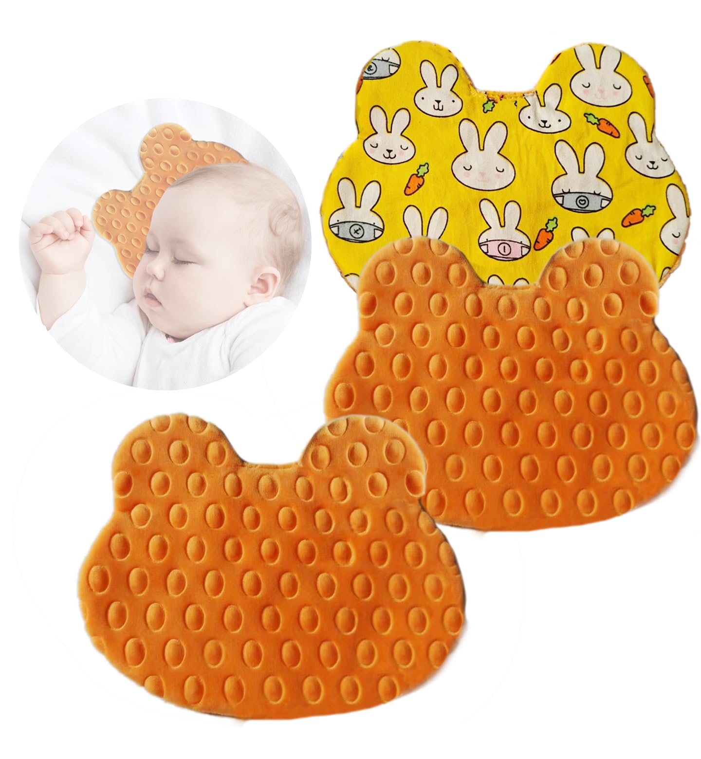 GZFQJJ 3 Pack Scent Bonding ?NICU? for Infants and Preemies,Comfort Scent Piece for Babies Separated from Caregivers – Helps with NICU Separation Anxiety (Orange)