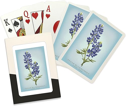 Lantern Press Austin, Texas, Vintage Flora, Serie Estatal, Bluebonnet (naipes, tamaño de póquer)