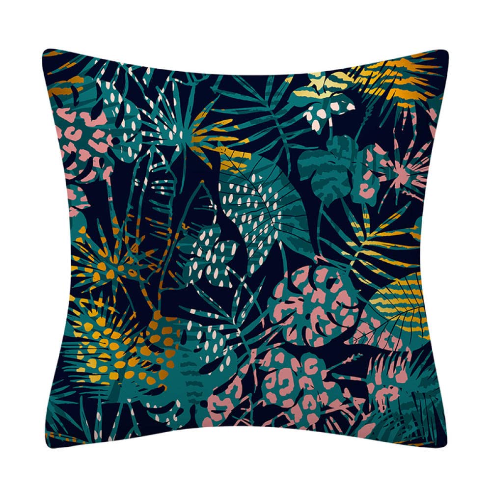 4 Piezas Funda de Almohada 60x60cm Patrón De Animales De La Selva Fundas de Cojín Terciopelo Sencillo y Decorativo para Sofá Camas Dormitorio Coche Lino Cojines Throw Pillow Covers （24x24in）