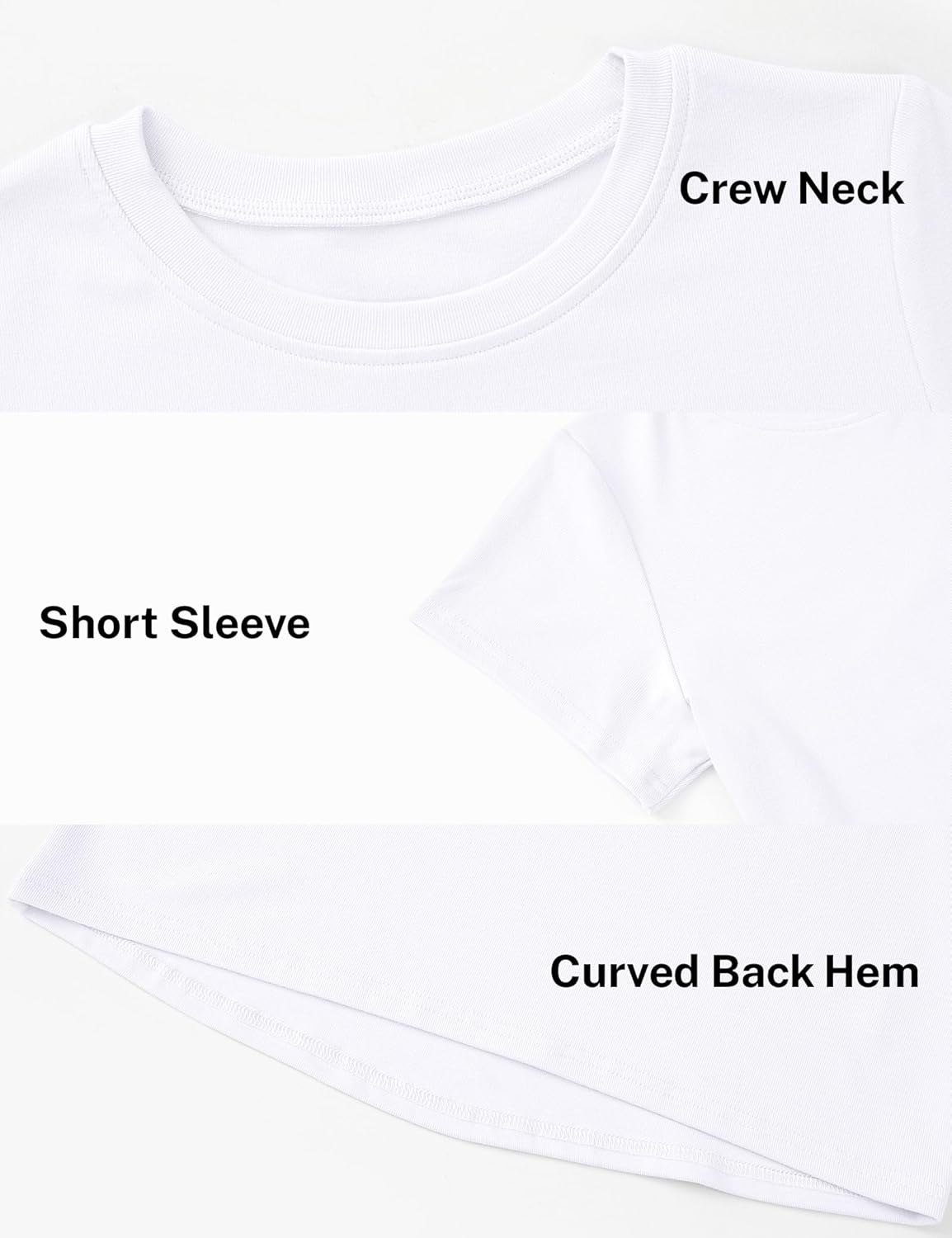 HASMES Girls Short Sleeve T Shirts Athletic Crewneck Crop Tops Basic Tees for Kids - Image 5