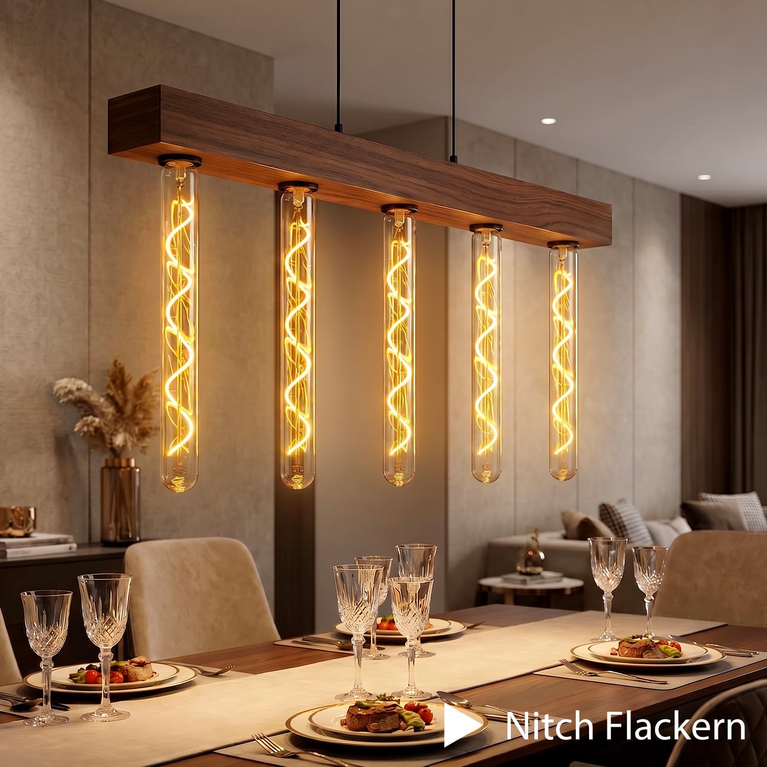 Edison Vintage Glühbirne E27, E27 LED Vintage Glühbirne 4W Dimmbar mit 30cm Länge T30 Retro Birne LED Lampe Glasgehäuse Dekorativ für Wohnzimmer,Café & Bar - 4 Stück