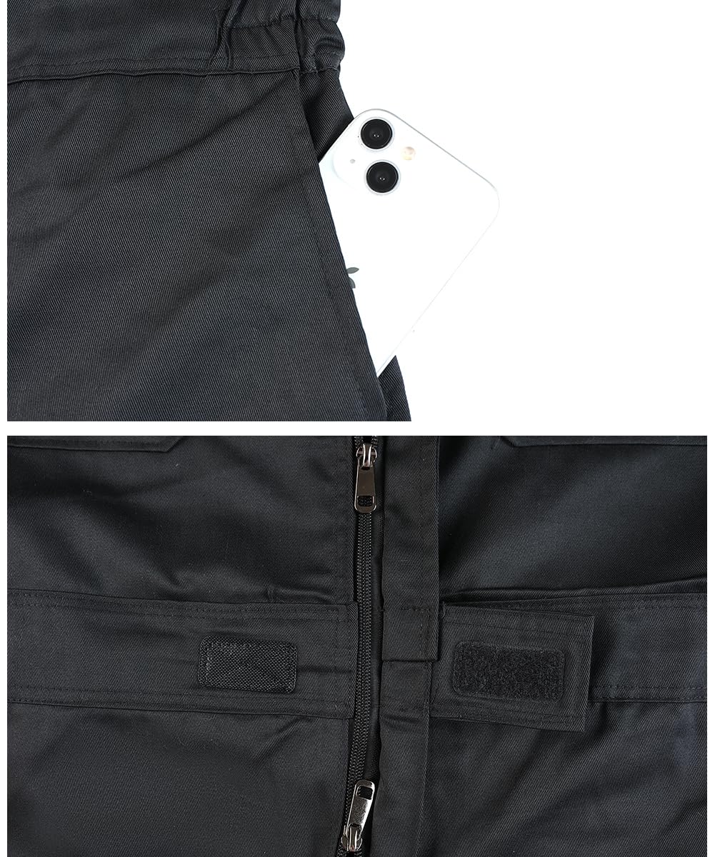 Hombre Mono de Trabajo Multibolsillos Reflectante Traje de Trabajo Manga Larga Mono Trabajo Mujer Alta Visibilidad Ropa de Trabajo para Mecánicos Carpinteros