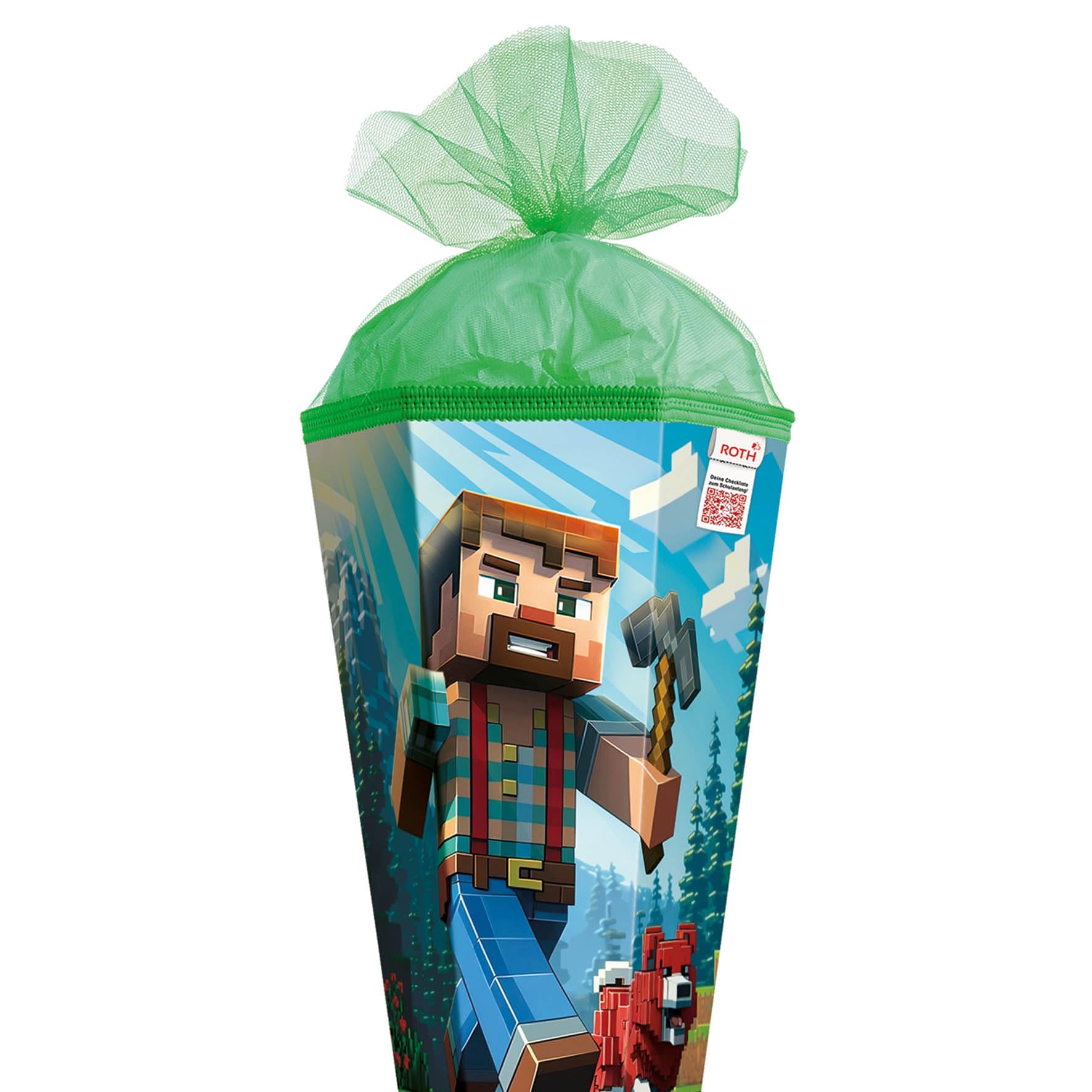 ROTH Motiv-Schultüte, Block Game, 85 cm, eckig, Rot(h)-Spitze, Tüllverschluss