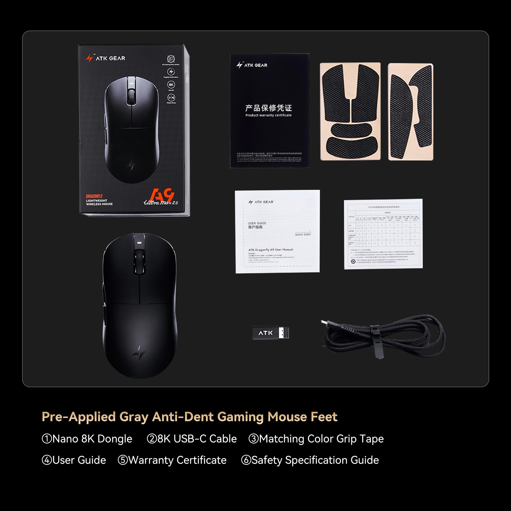 Amazon.com: ATK Dragonfly A9 Ultra Max Wireless Gaming Mouse