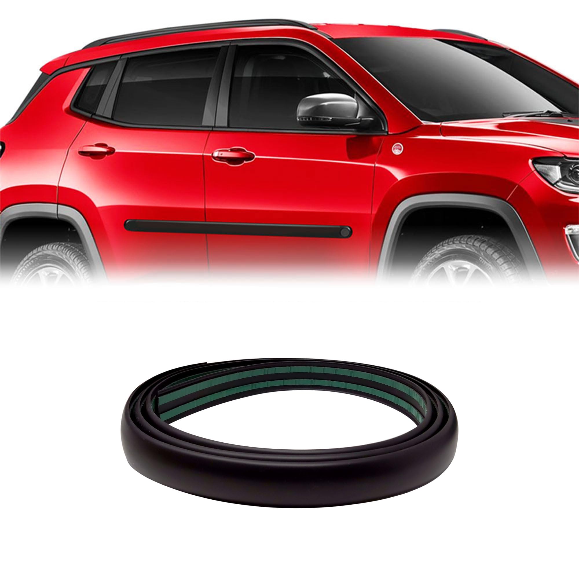 4R Quattroerre.it Universal Adhesive Protective Profiles for Cars, 32 mm x 2 mt, Set of 6, Black