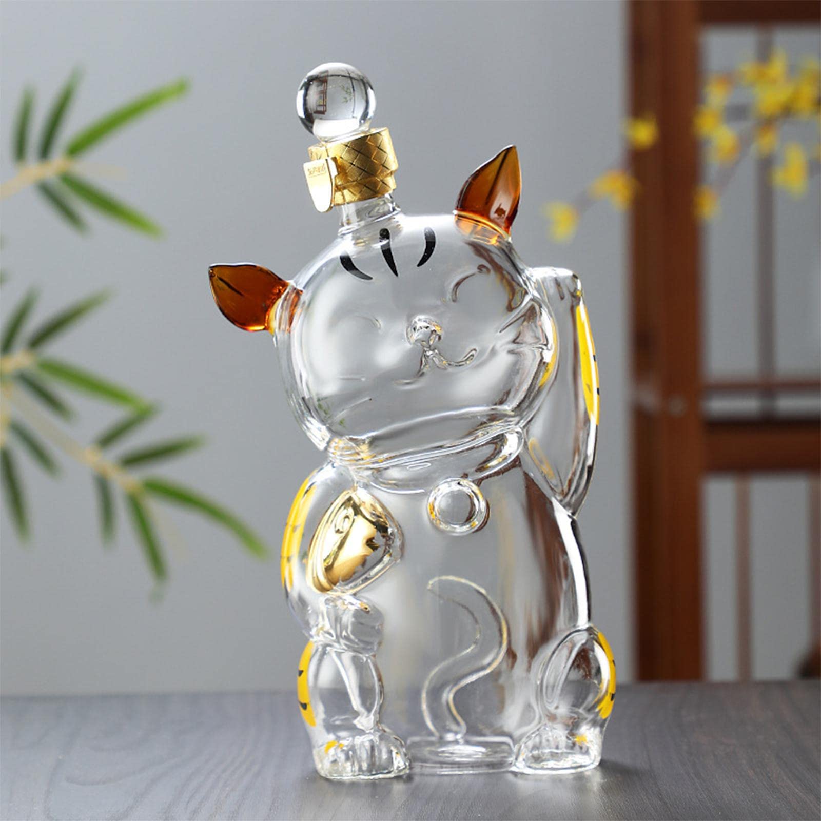 Grande Caraffa a Forma di Gatto in Vetro Borosilicato di, Ideale per Decorazioni per Feste.