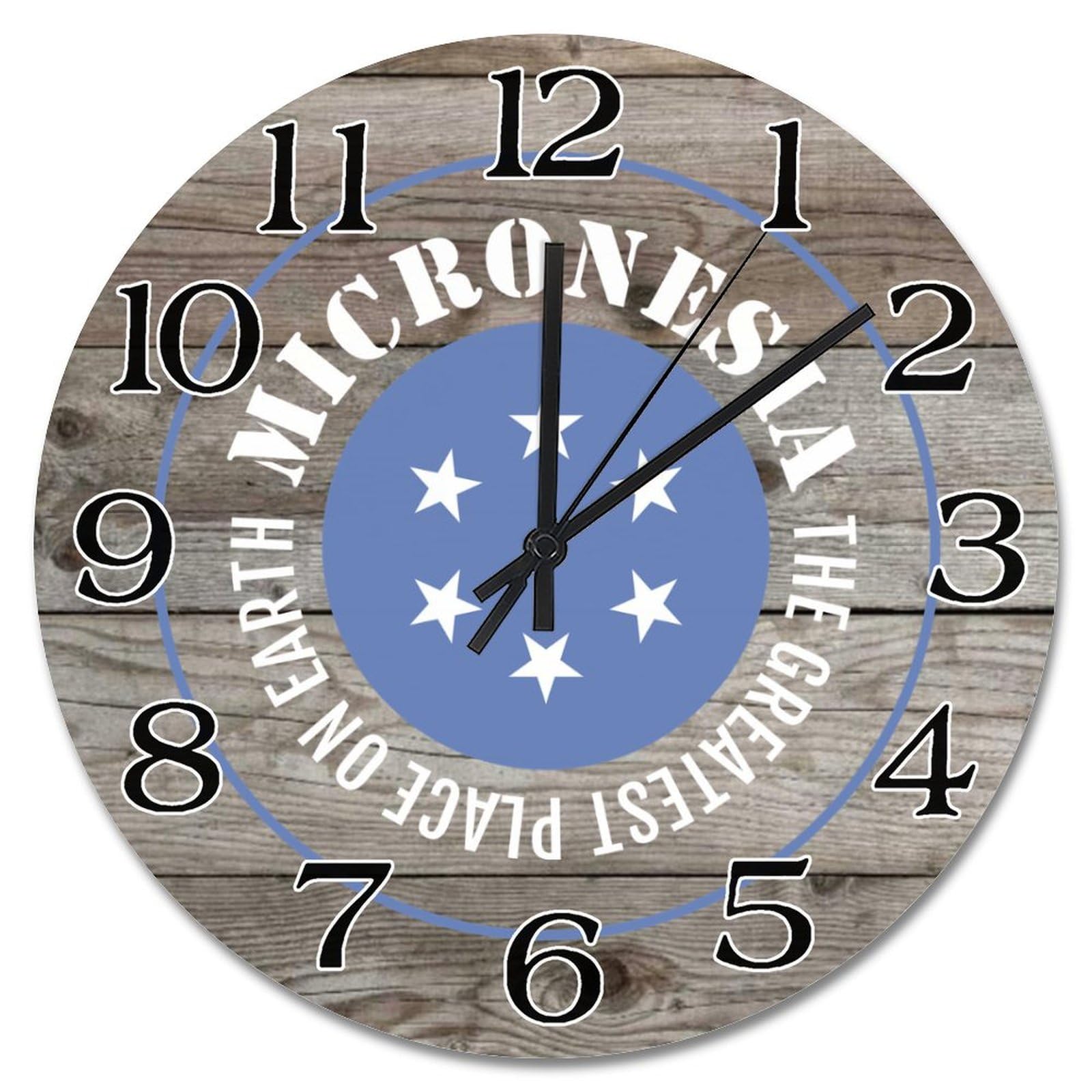 Horloge murale vintage Micronésie grand format rétro à pile