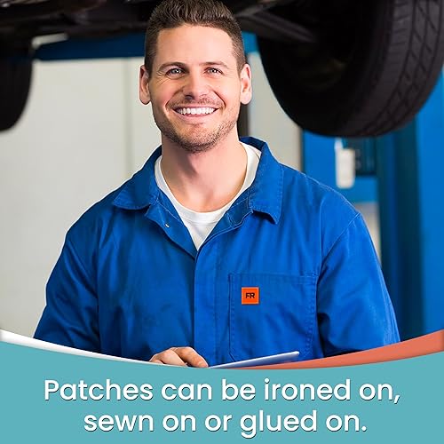 Miniatura 4 de Parches FR para planchar en ropa (paquete de 10) insignia de repuesto FR, planchar o coser en ropa, chaquetas, jeans, sombreros, mochilas, etc.