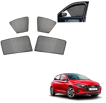 Auto Addict Car Half Magnetic Sunshade Curtain (Side Windows,4 Pcs) for Hyundai i20 2020
