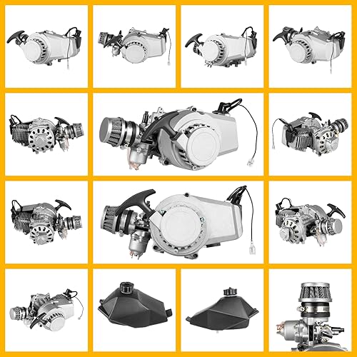 Miniatura 7 de Motor de motor de 2 tiempos de 49 cc refrigerado por aire, kit de motor de un solo cilindro para bicicleta de bolsillo, mini scooter, ATV