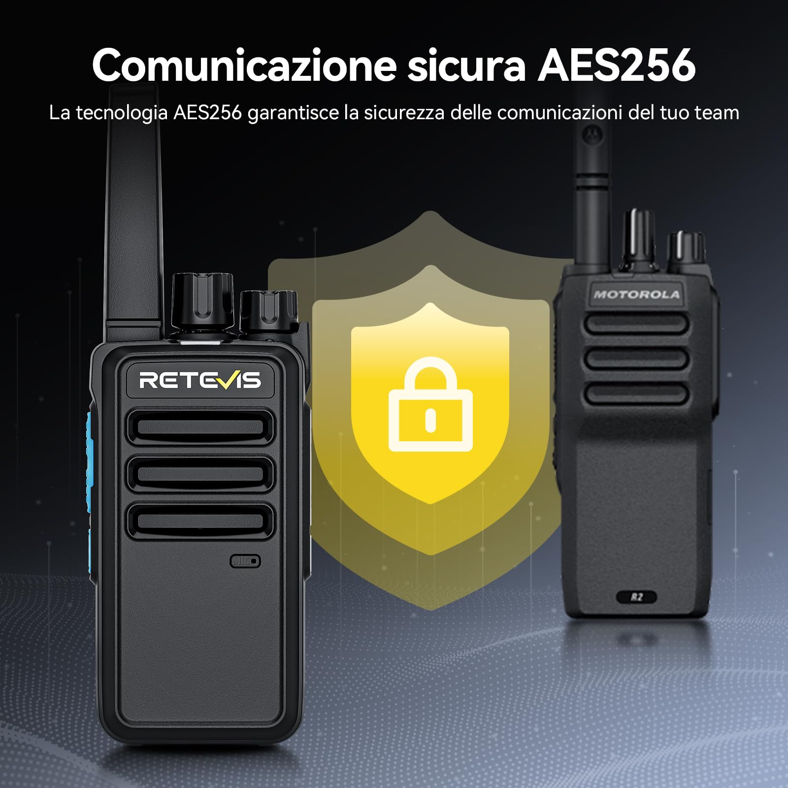 Retevis RT668D Walkie Talkie DMR Professionali, Ricetrasmittenti PMR446 Senza Licenza, 256 Canali, Ricarica 2000mAh Tipo-C, Chiamata di Gruppo, Wolky Toki per Sicurezza e Hotel (confezione da 4)