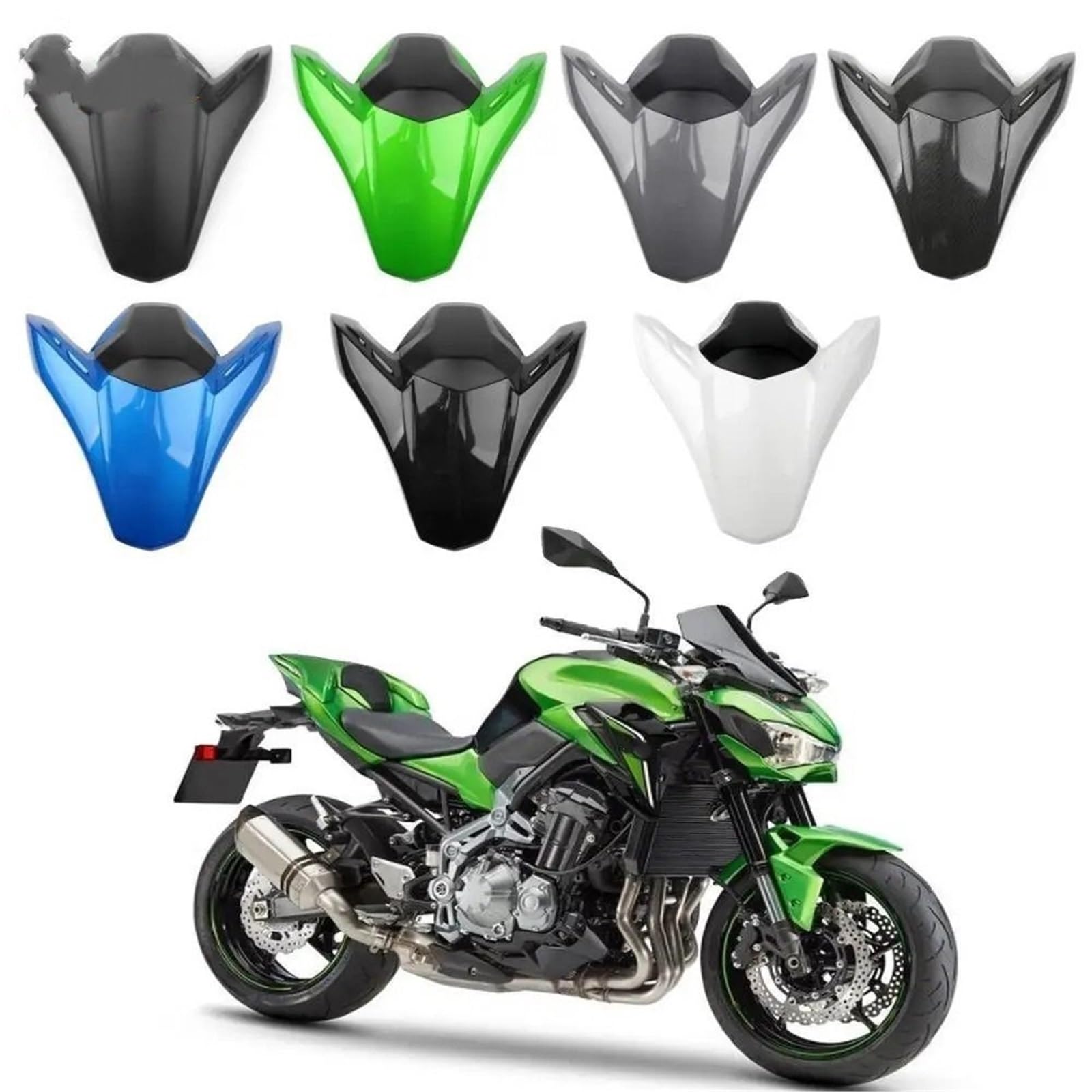 Fotel motocyklowy Motocykl ABS plastikowe pokrycie tylnego siedzenia osłona pasuje do Kawasaki Z 900 2017-2023 przyjazd część motocyklowa stylizacja(White)