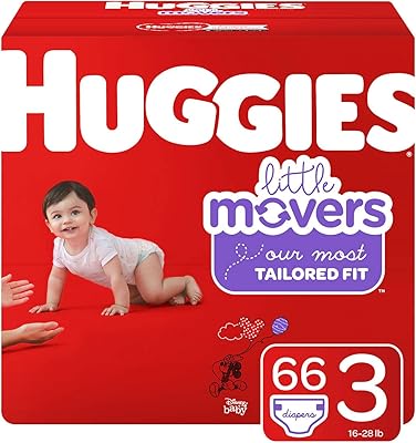 Huggies Little Movers Baby Diapers, Size 3 (66 Count)
