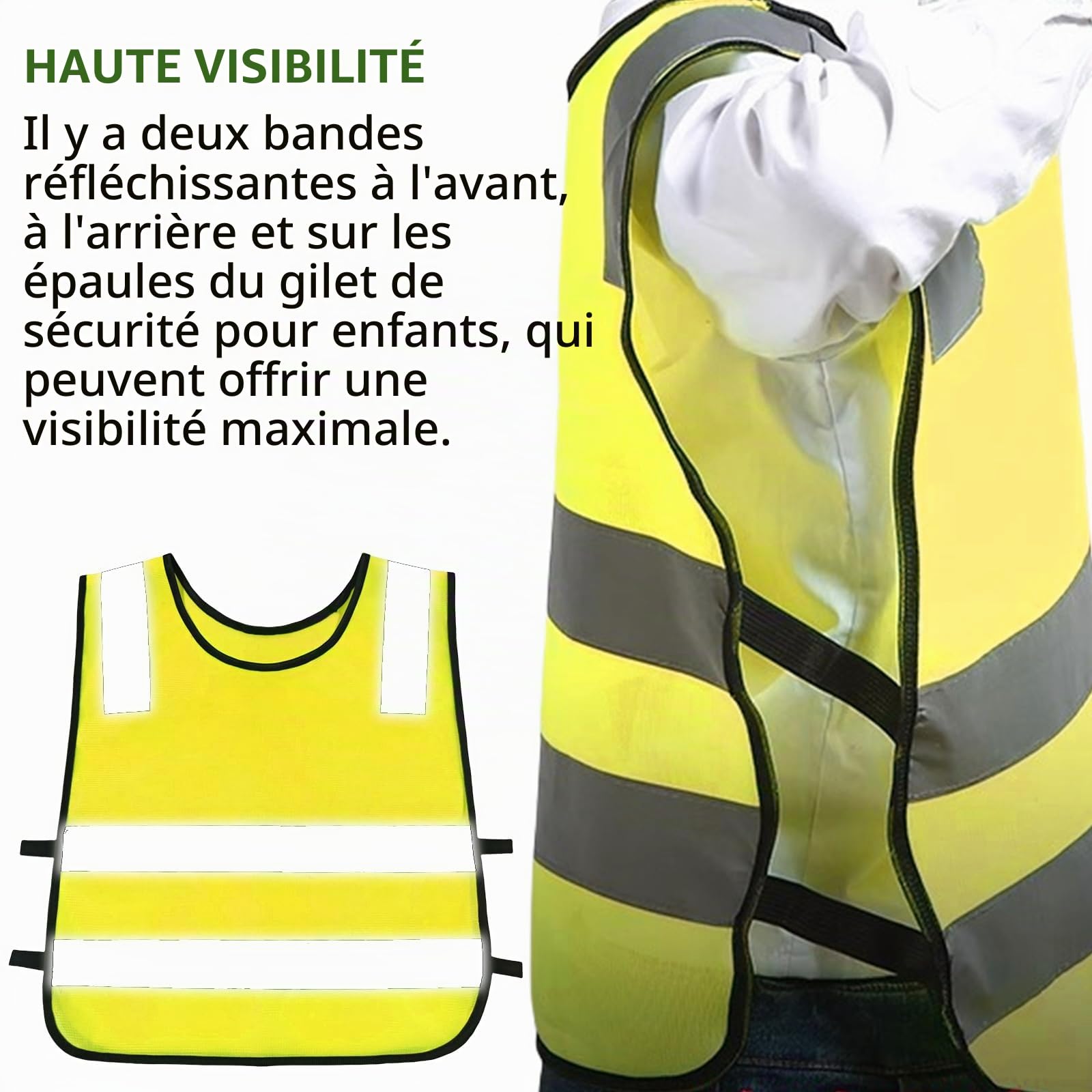 PORFOYO 12 Pièces Gilets de Sécurité Auto, Gilet de Sécurité Enfants, Gilet de Sécurité Enfants, Gilet de Sécurité Enfants, 40 * 45 cm Gilet Réfléchissant Enfants Pour Sport, Course à Pied, Vélo