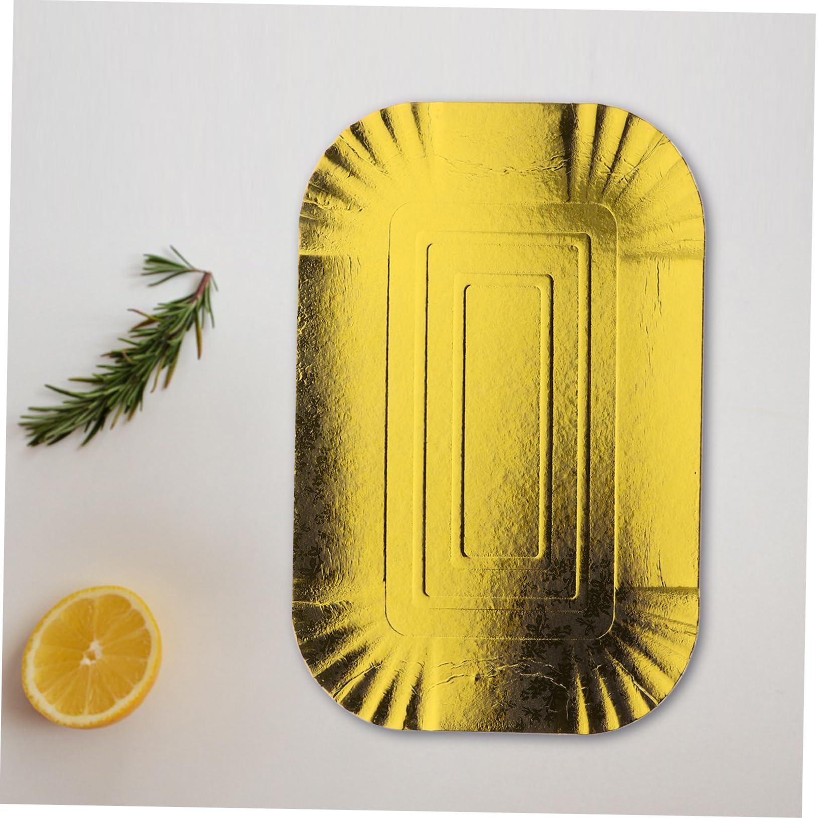 Piatti di Carta Usa e Getta 10 Pezzi in Carta Alluminio Color Oro e Conservazione Cibi Caldi Design Semplice e Sicuro per Alimenti, per Picnic