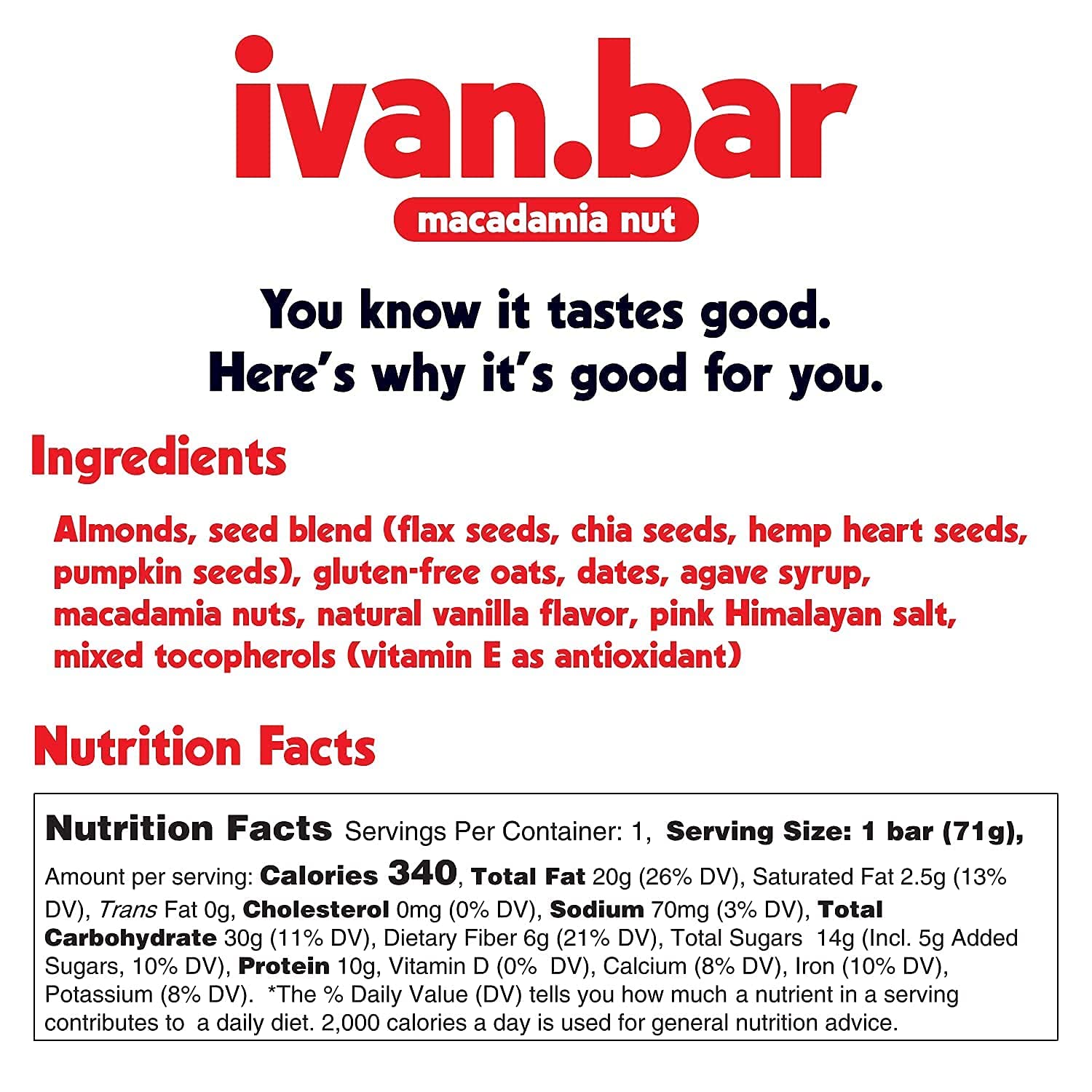 Protein Packed Energy Snack Bar | Provides Healthy Energy | Vegan, All Natural Ingredients | Soy, Dairy & Gluten Free (Almond Macadamia - 16 Bars)