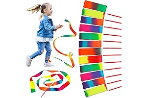 12-Pack Rainbow Dance Ribbons for Kids: Fairy-Themed Party Favors