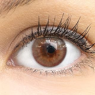 GLAMLENS lentillas de color - marrón Marsala Brown + contenedor. 1 par (2 piezas) - 90 Días - Sin Graduación - 0.00 dioptrías - blandos - Lentes de contacto de hidrogel de silicona s