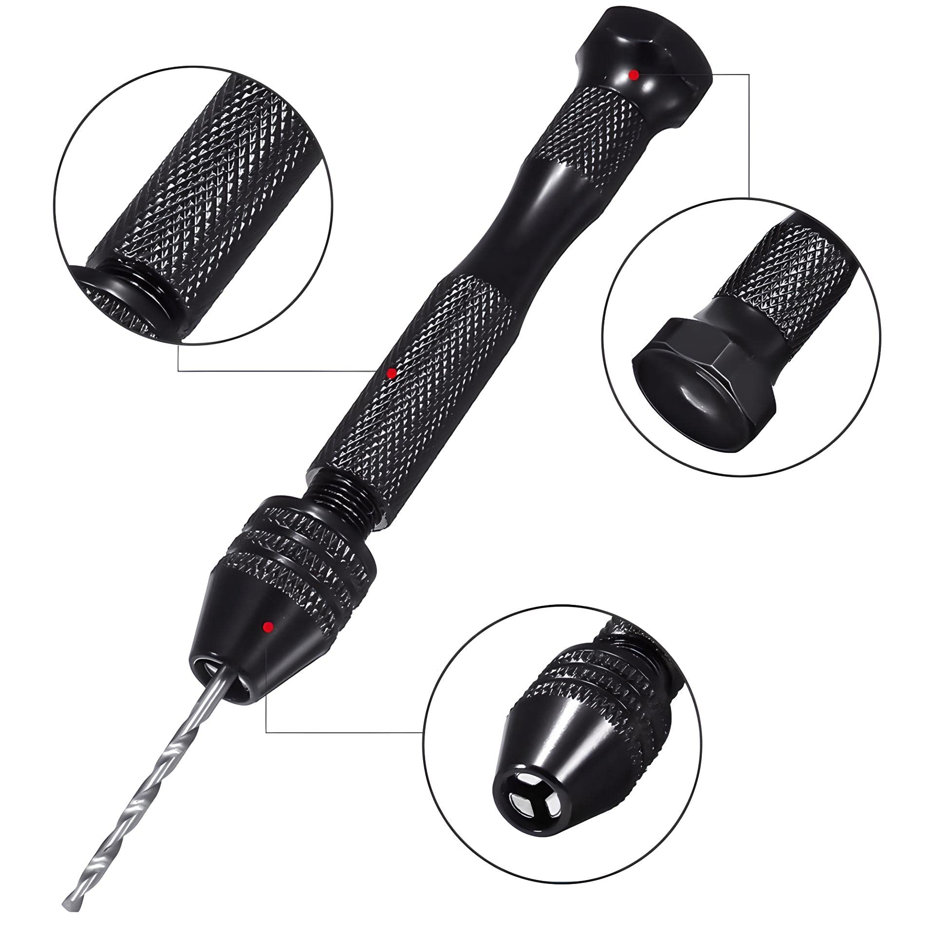 FALON TECH Mini zestaw wierteł ręcznych, 26-częściowy, 0,5 – 3,0 mm HSS wiertło pinowe Vise – mini wiertarka – zestaw wierteł spiralnych – zestaw wierteł precyzyjnych do drewna, tworzywa sztucznego, aluminium, PCB i żywicy odlewniczej