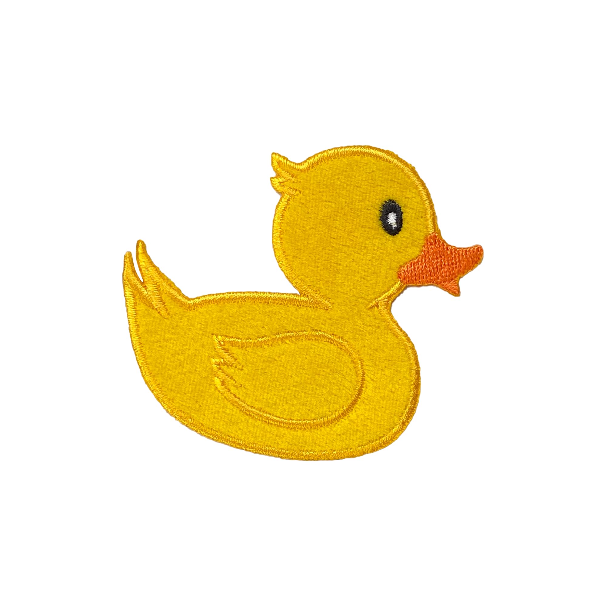Yellow Duck, Rubber Duckie, Embroidered, Iron on Patch (Duck Facing Right)