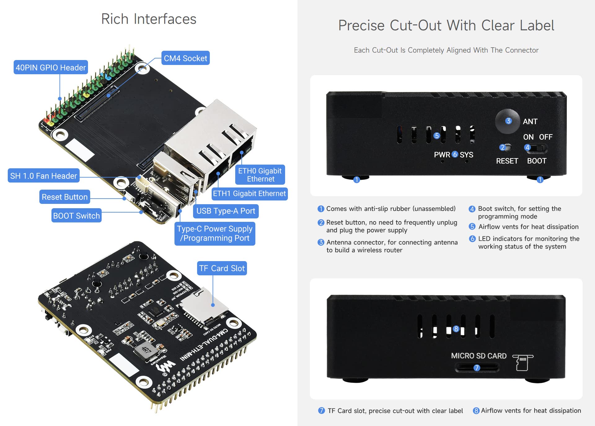 Waveshare Rail-Mount TTL to RS422 Galvanic Isolated Converter Anti-Surge Multiple Isolation Protection Longer Transmission Distance