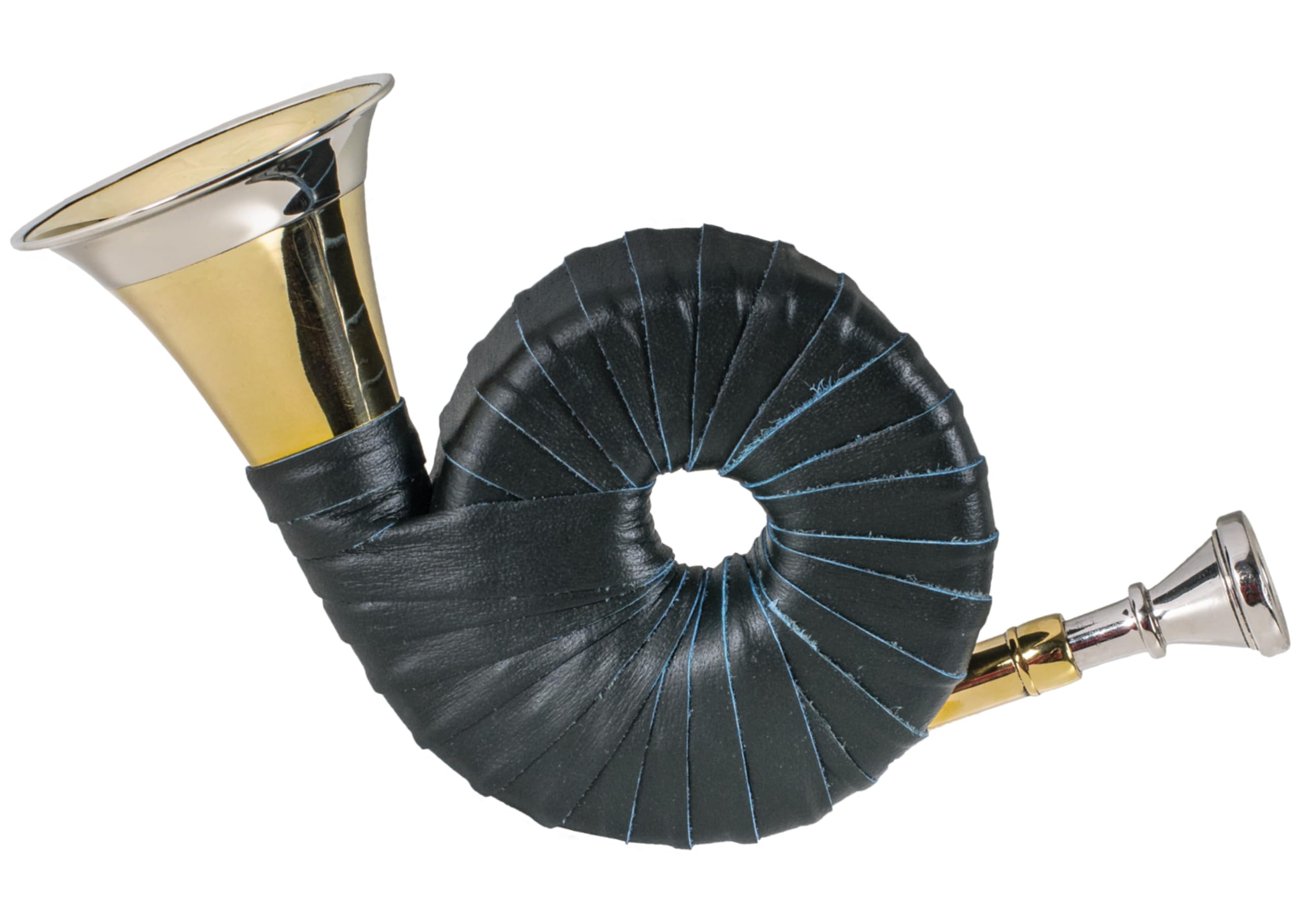 Taschenjagdhorn Fürst-Pless-Horn in B Horn Jagdhorn Signalhorn Messing Golden Silber-Kranz