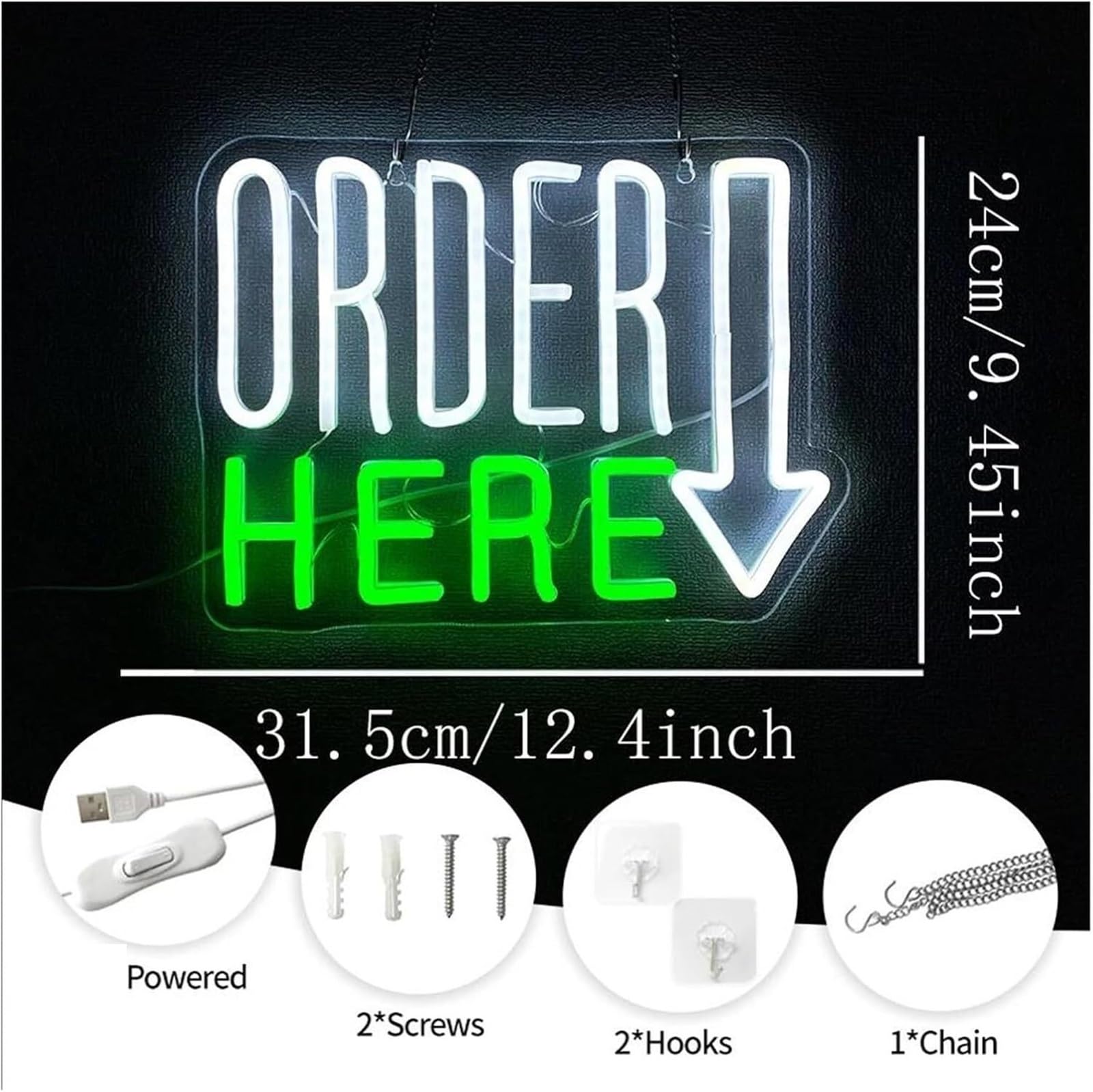 Insegna luminosa al neon Atmosfera rilassante per lampade al per neon utilizzate in ristoranti, negozi, bar e ricevimenti 31,5 cm x 24
