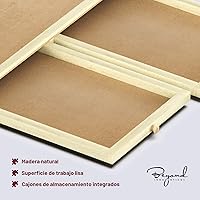 Vista 6 de Tablero de rompecabezas giratorio de 1000 piezas con cajones y cubierta, 4 cajones, mesa de rompecabezas de madera 30 x 22 pulgadas Tablero