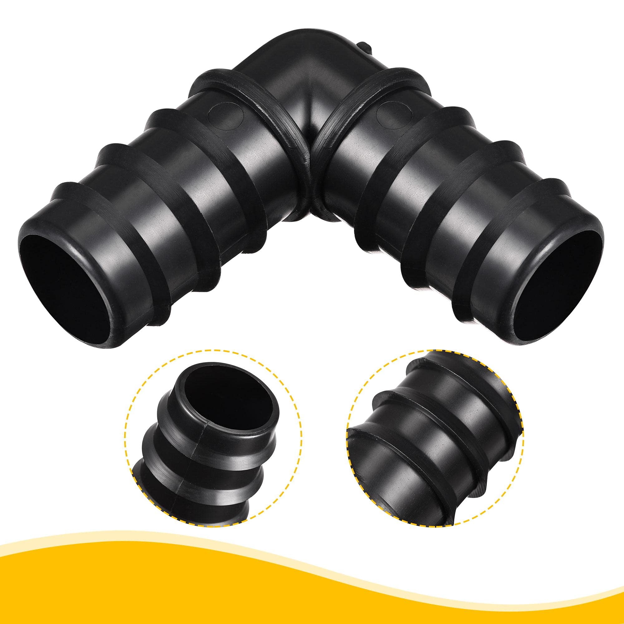 sourcing map Raccordo per tubi in PVC, 10 mm x 20 mm OD Spigot dritto tubo adattatore connettore rapido, nero confezione da 3
