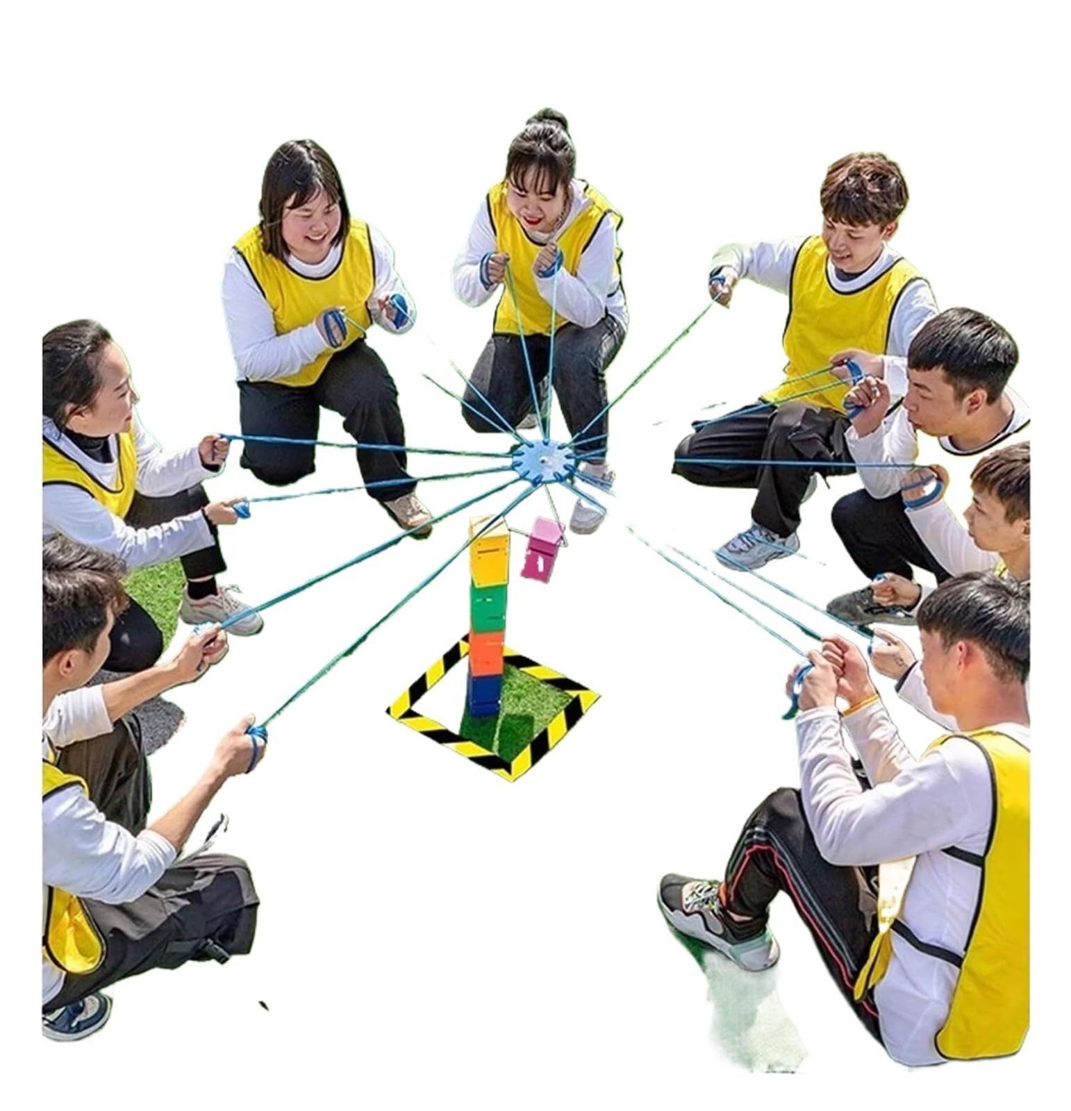 Teambuilding-Spiele mit Bauklötzen, Team Building Block Tower Spiel Mehrfarbig 5/8/10 Stück for 5-20 Personen(Red,5PCS)