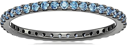 Tienda Collection Plated Sterling Silver Round-Cut All-Around Band Ring made with Infinite Elements Zirconia