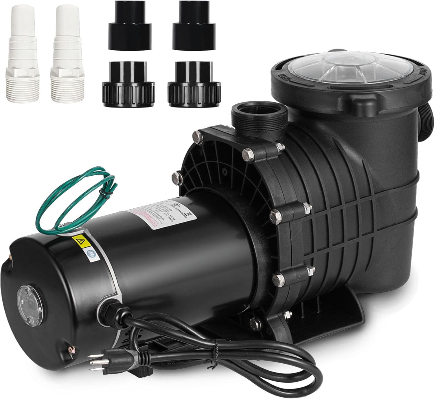 2HP Self Primming Pool Pump, Inground Above Ground Swimming Pool Pump Upgraded 110V/220V Dual Voltage, 1500W 60HZ Single Speed Pumps with Strainer Basket Silent Operation