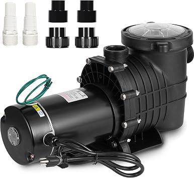 Hitgrand 2HP Self Primming Pool Pump, Inground Above Ground Swimming Pool Pump Upgraded 110V/220V Dual Voltage, 1500W 60HZ Single Speed Pumps with Strainer Basket Silent Operation