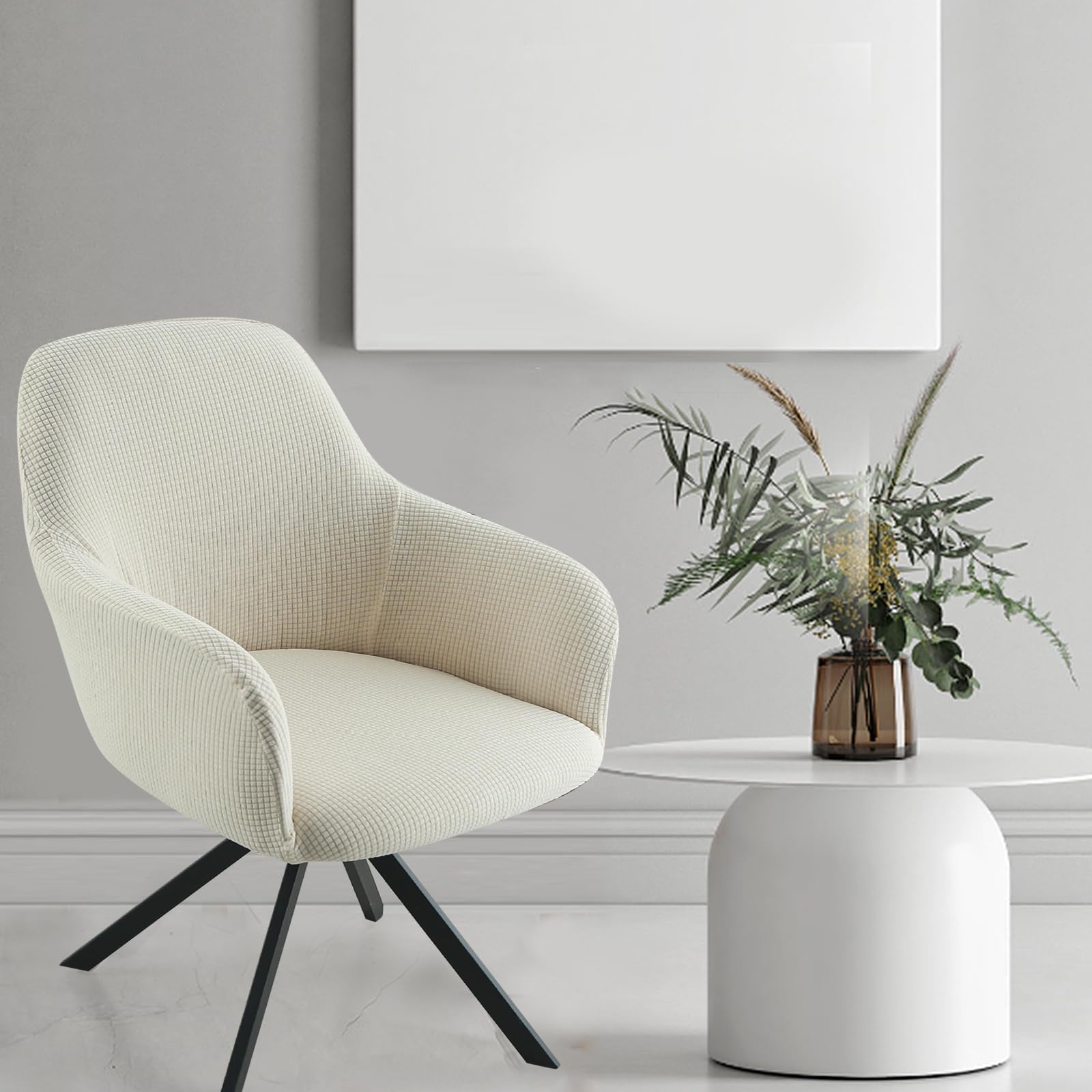 Figarge Stuhlbezug Mit Armlehne - Dehnbarer Samt Überzug Für Esszimmerstühle | Einfache Montage