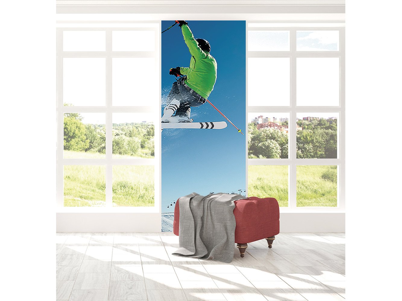 Frise verticale autocollante vinyle et papier peint mural Salto Ski | Frise verticale pour murs | Vinyle décoratif | Frise | Plusieurs dimensions | Papier peint | Décoration salle à manger, salon,