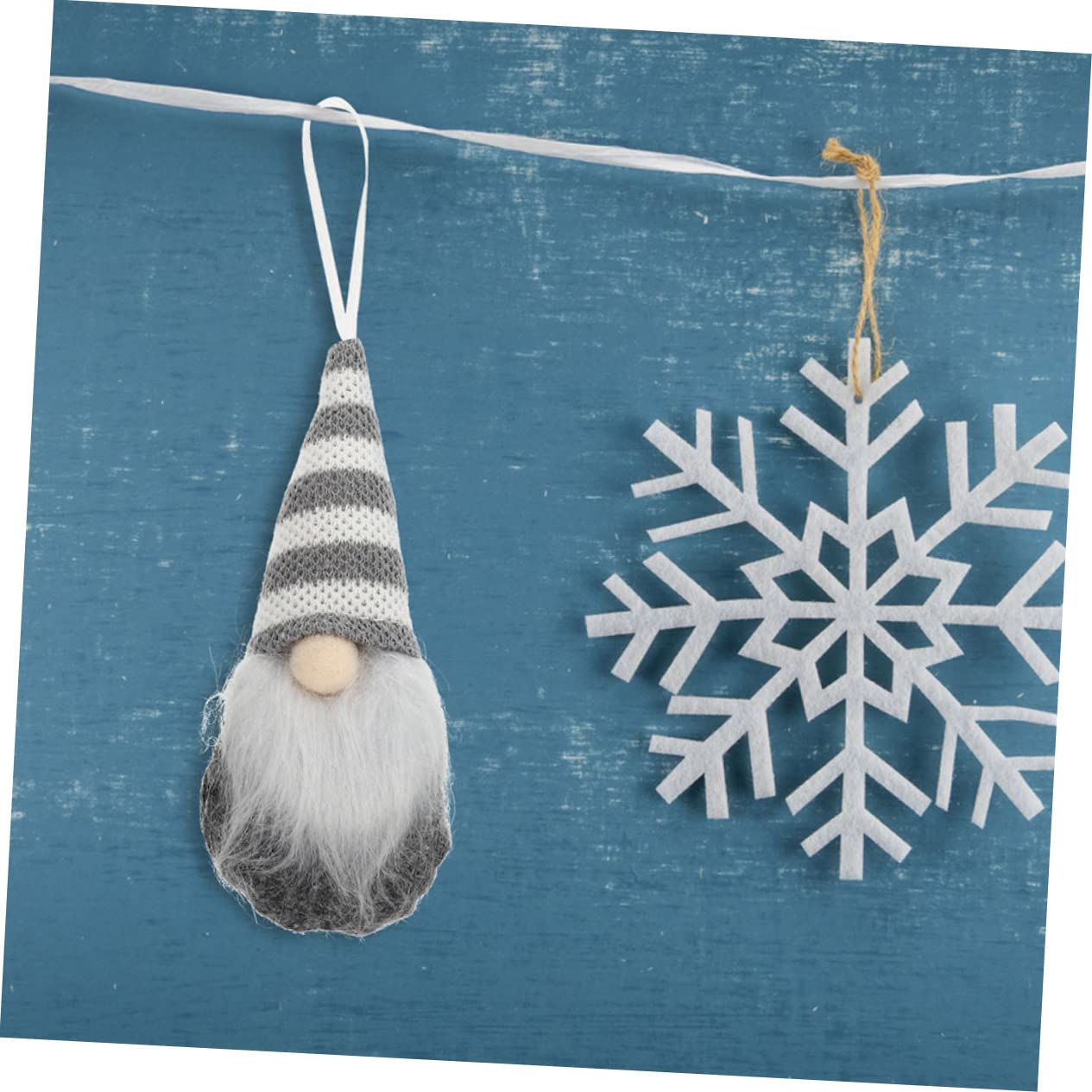 Veemoon 6 Stück Weihnachtsdeko Set – Niedliche Strick-GNOME Und Plüsch- Für Festliche Hängedekoration Am Weihnachtsbaum – Kreative Ornamente Für Stimmungsvolle Feiertage in Grau